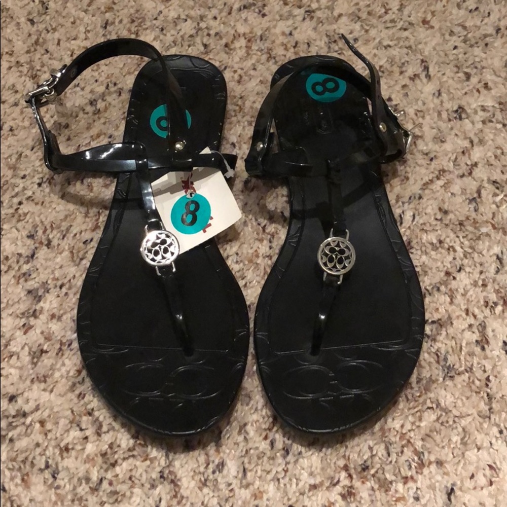 Black Coach sandals
